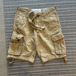 Abercrombie & Fitch Mens Y2k Size 28 Khaki Outdoor Cargo Shorts Military
